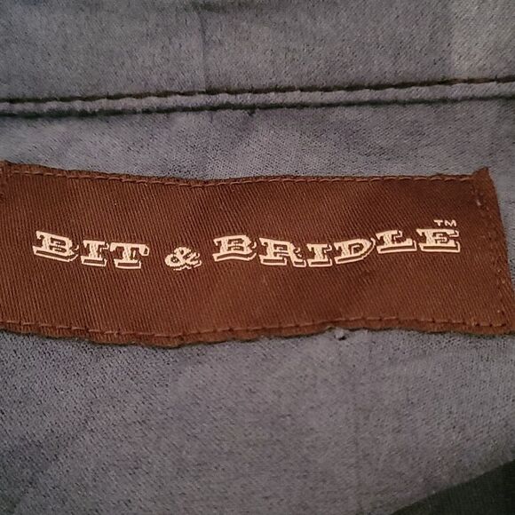 Bit & Bridle Faux suede long‎ sleeve button up shirt - Picture 5 of 7